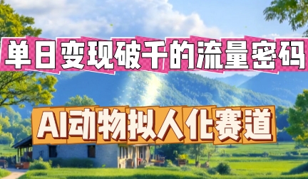 单日变现破k的流量密码，AI动物拟人化赛道-OPCmate