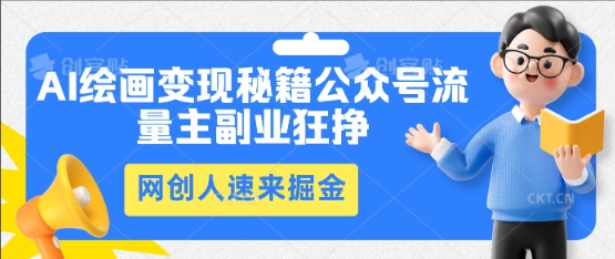AI绘画变现秘籍：公众号流量主副业狂挣，网创人速来掘金-OPCmate