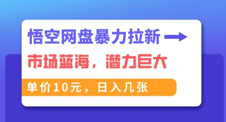 悟空网盘暴力拉新：一单10元，市场空白，日入几张-OPCmate