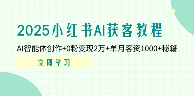 （14301期）2025小红书AI获客教程：AI智能体创作+0粉变现2万+单月客资1000+秘籍-OPCmate