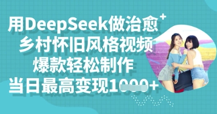 用DeepSeek做治愈乡村怀旧风格视频，爆款轻松制作，当日最高变现多张-OPCmate